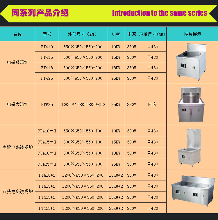 雙頭電磁矮湯爐