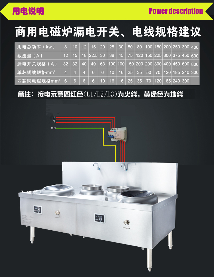 雙頭雙尾電磁小炒爐